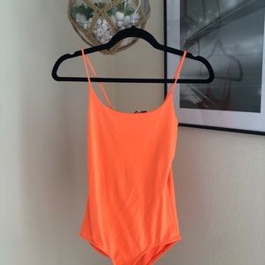 Zara neon orange bodysuit